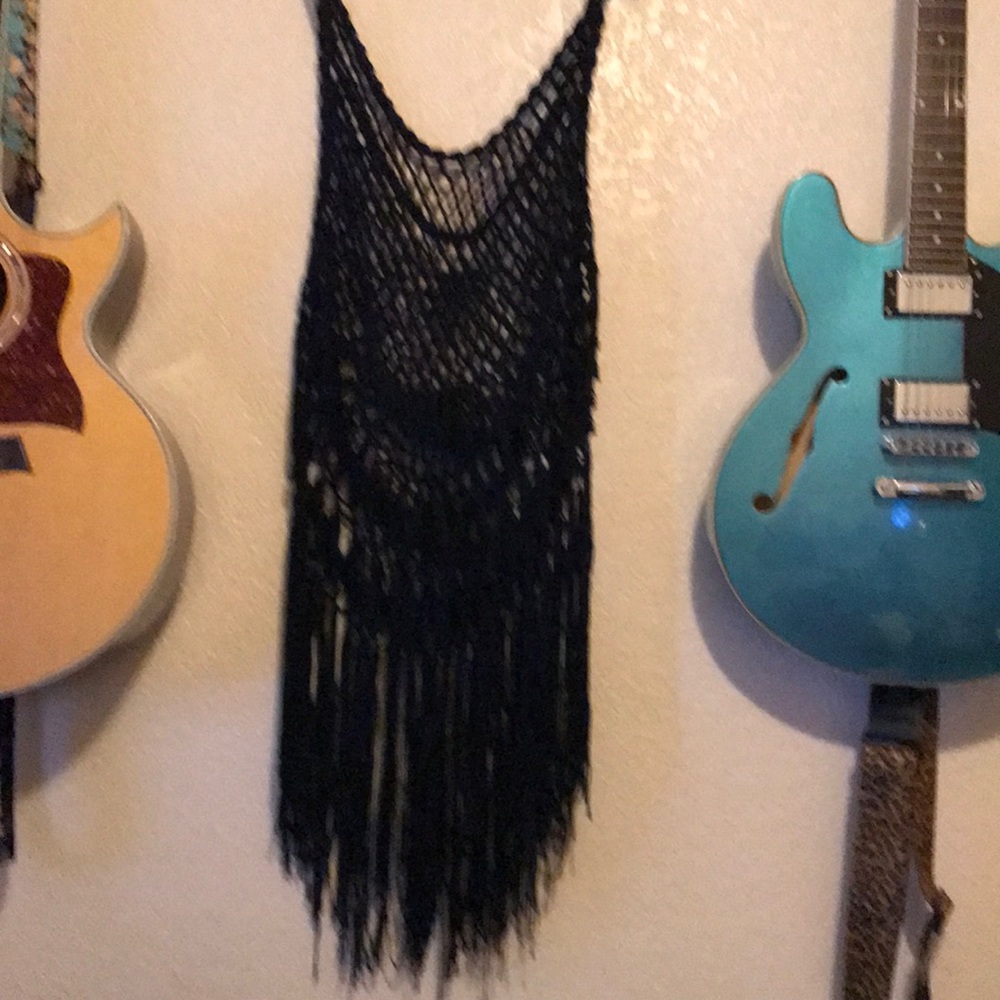 Crochet fringe beach cover up
